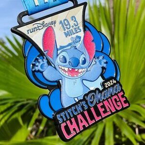 2024 RunDisney Springtime Surprise Stitch Challenge Medal 19.3